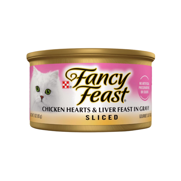 Fancy Feast פנסי פיסט לבבות עוף וכבד ברוטב מעדן לחתול
