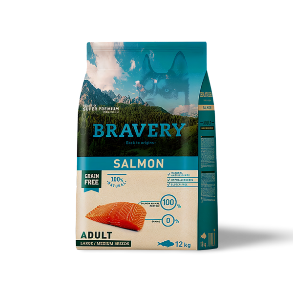 Bravery ברייברי סלמון לכלבים בוגרים