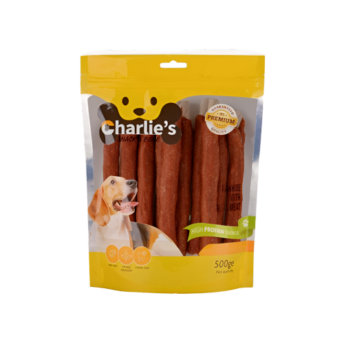 Charlie's צ'רליז חטיפי רול בקר ארוכים עטופים בכבש