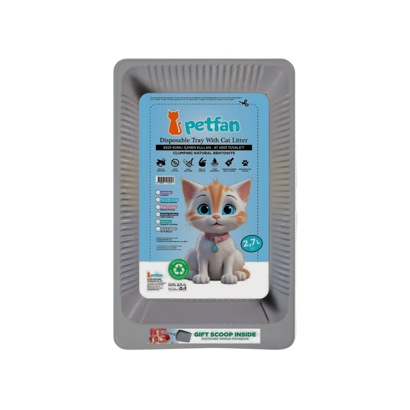 Ultra Pet אולטרה פט ערכת שירותים חד פעמי עם חול מתגבש