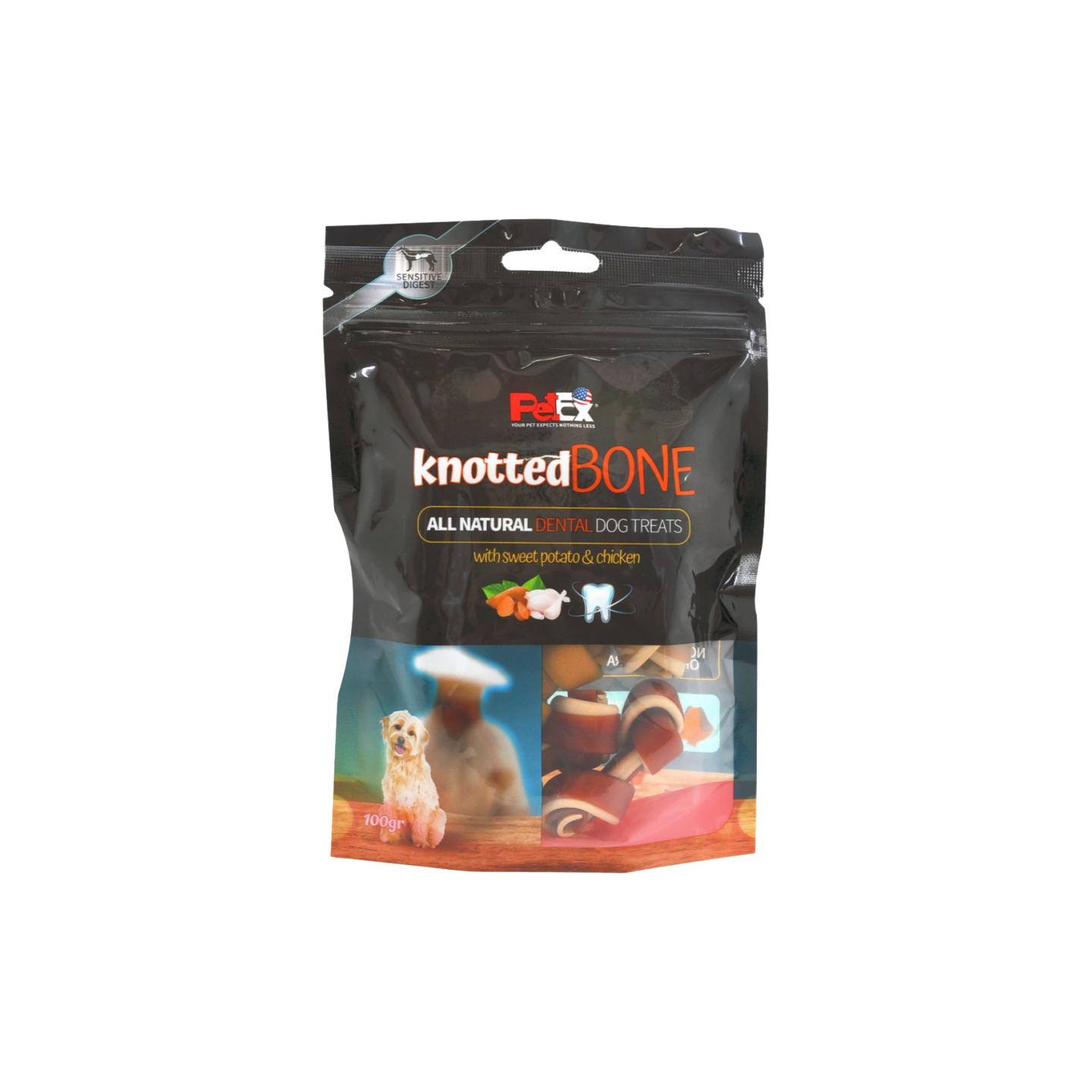 PETEX פטקס חטיף עצם קשר דנטלי עם עוף ובטטה