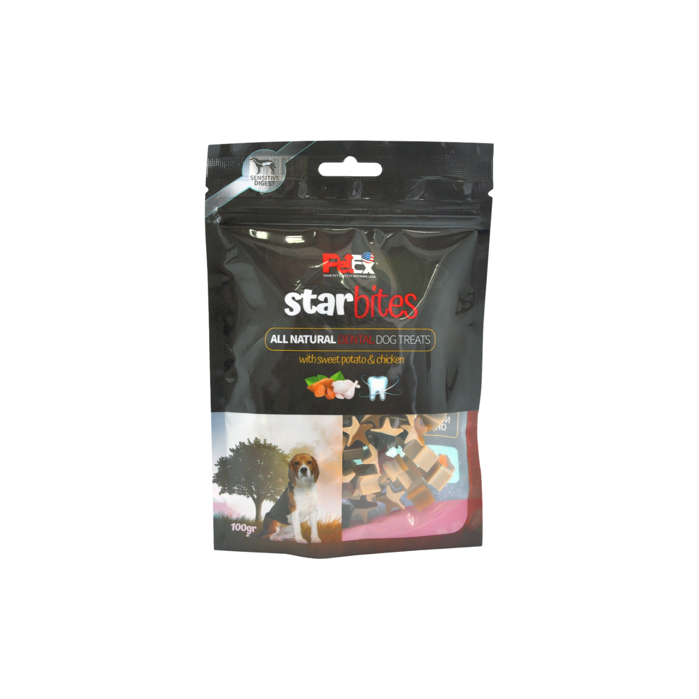 PETEX פטקס חטיף כוכבים דנטלי עם עוף ובטטה