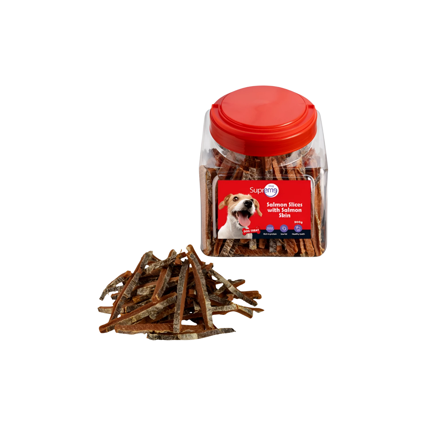 Supreme סופרים חטיף פרוסות סלמון עם עור סלמון