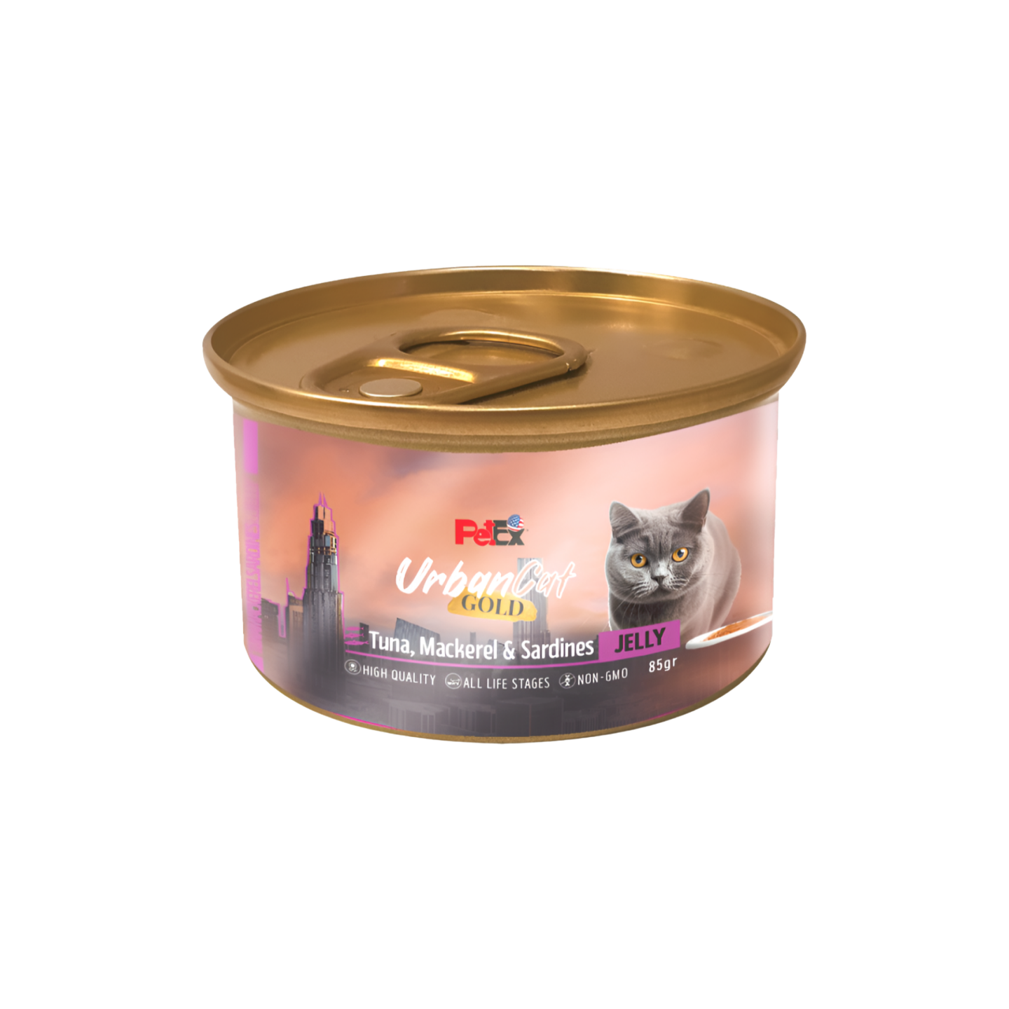 Urban Cat אורבן קט גולד מעדן טונה מקארל וסרדינים בג'לי לחתול