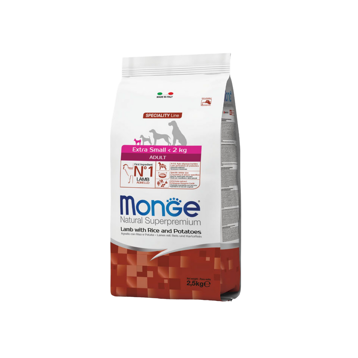 Monge מונג' אקסטרה סמול בוגרים כבש אורז ותפו"א