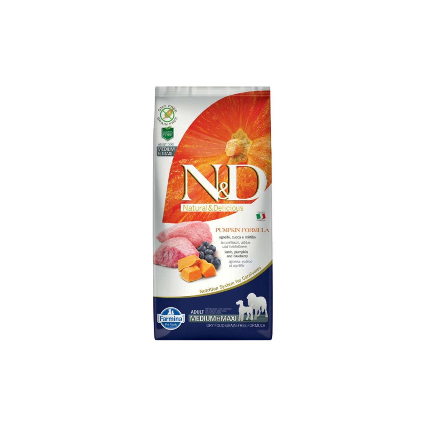 Natural And Delicious נטורל אנד דלישס דלעת כבש ואוכמניות לכלבים