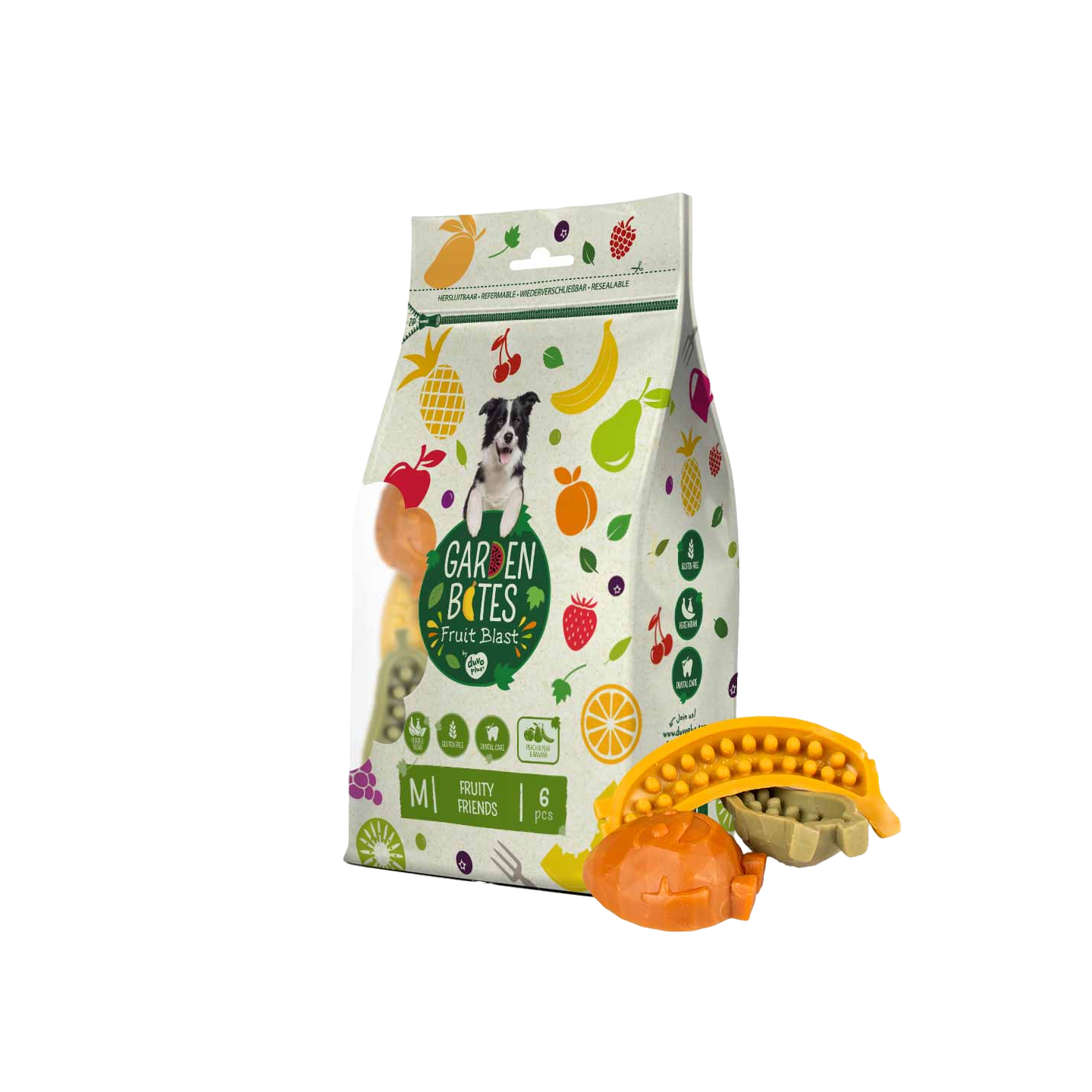Garden Bites גרדן בייטס פרוטי באדיז חטיף פירות טבעוני לכלב M