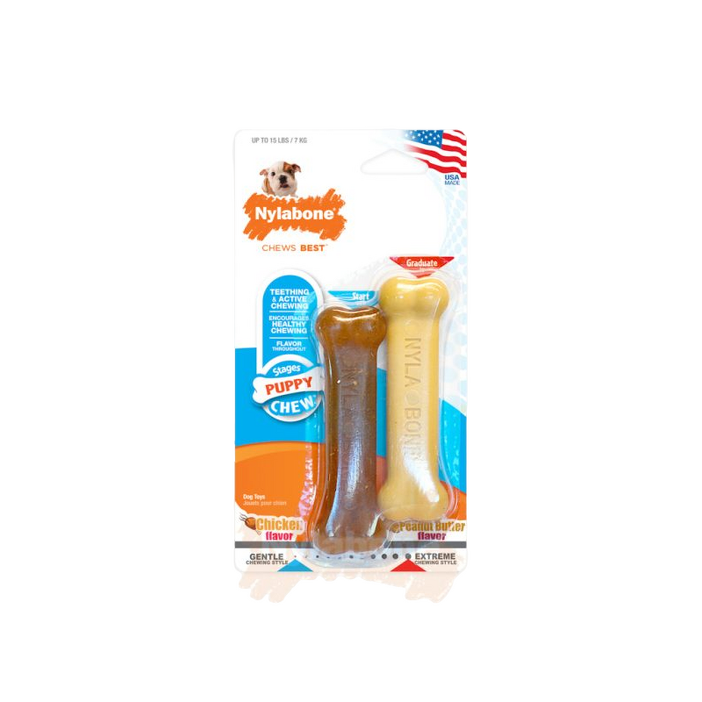 Nylabone ניילבון עצמות בוטנים ועוף לגורים