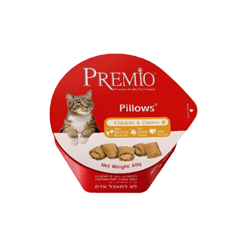 Premio פרמיו חטיף כריות לחתול עוף וגבינה