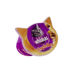 Whiskas וויסקאס חטיף כריות לחתול טמפטיישן בטעם עוף וגבינה