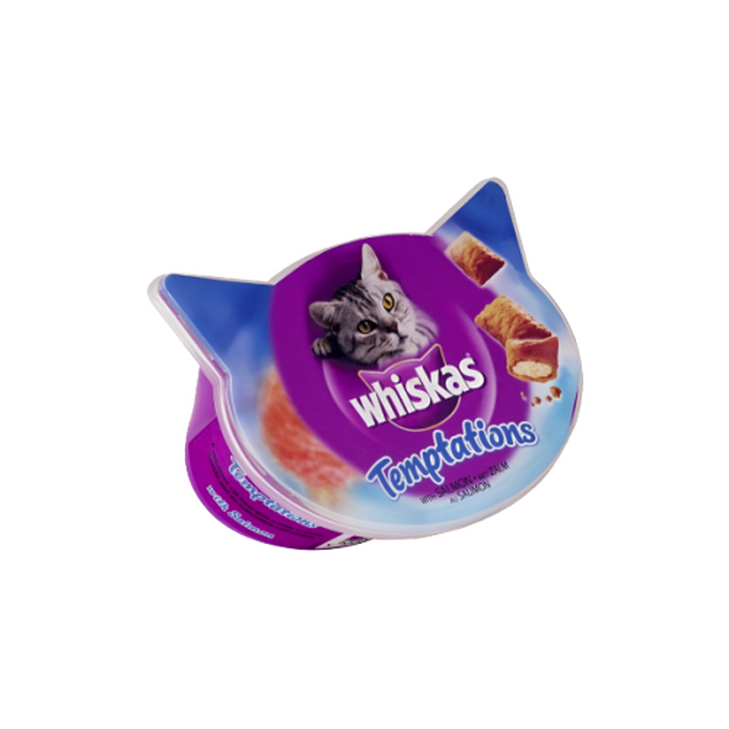 Whiskas וויסקאס חטיף כריות לחתול טמפטיישן בטעם סלמון