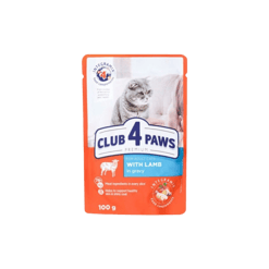 Club4Paws קלאב פור פאוץ' אדולט כבש ברוטב