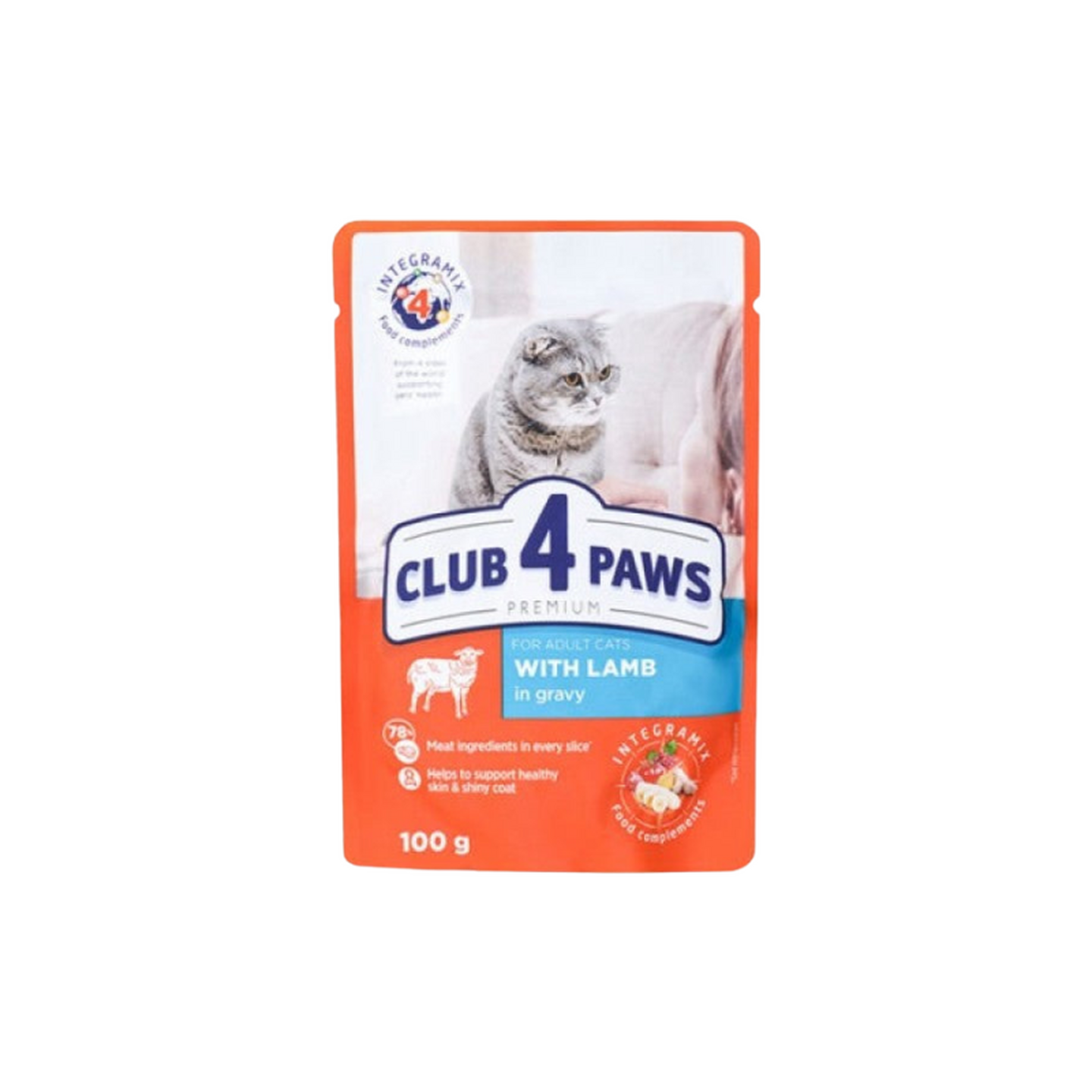 Club4Paws קלאב פור פאוץ' אדולט כבש ברוטב