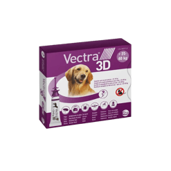 Vectra 3D ווקטרה לכלב גדול 25-40 ק"ג | 3 אמפולות נגד פרעושים וקרציות