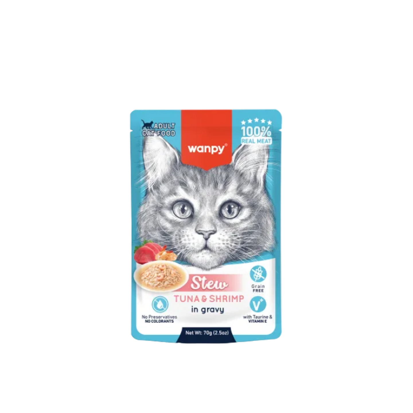 Wanpy וואנפי חתיכות עוף ושרימפס בג'לי לחתול