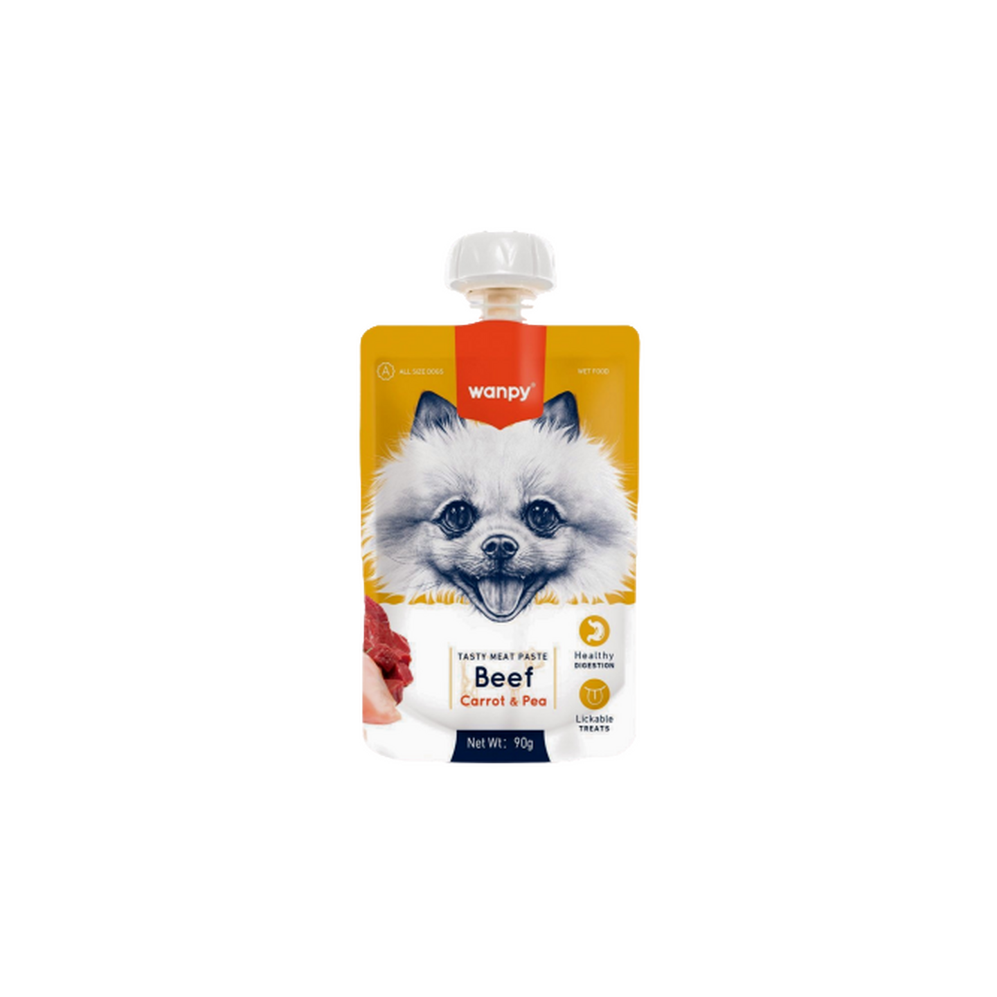 Wanpy וואנפי פאוץ' שלוק בטעם בקר גזר ואפונה