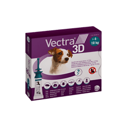 Vectra 3D ווקטרה לכלב קטן 4-10 ק"ג | 3 אמפולות נגד פרעושים וקרציות