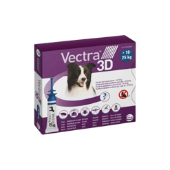 Vectra 3D ווקטרה לכלב בינוני 10-25 ק"ג | 3 אמפולות נגד פרעושים וקרציות