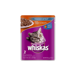 Whiskas וויסקאס פאוצ' בטעם הודו ברוטב