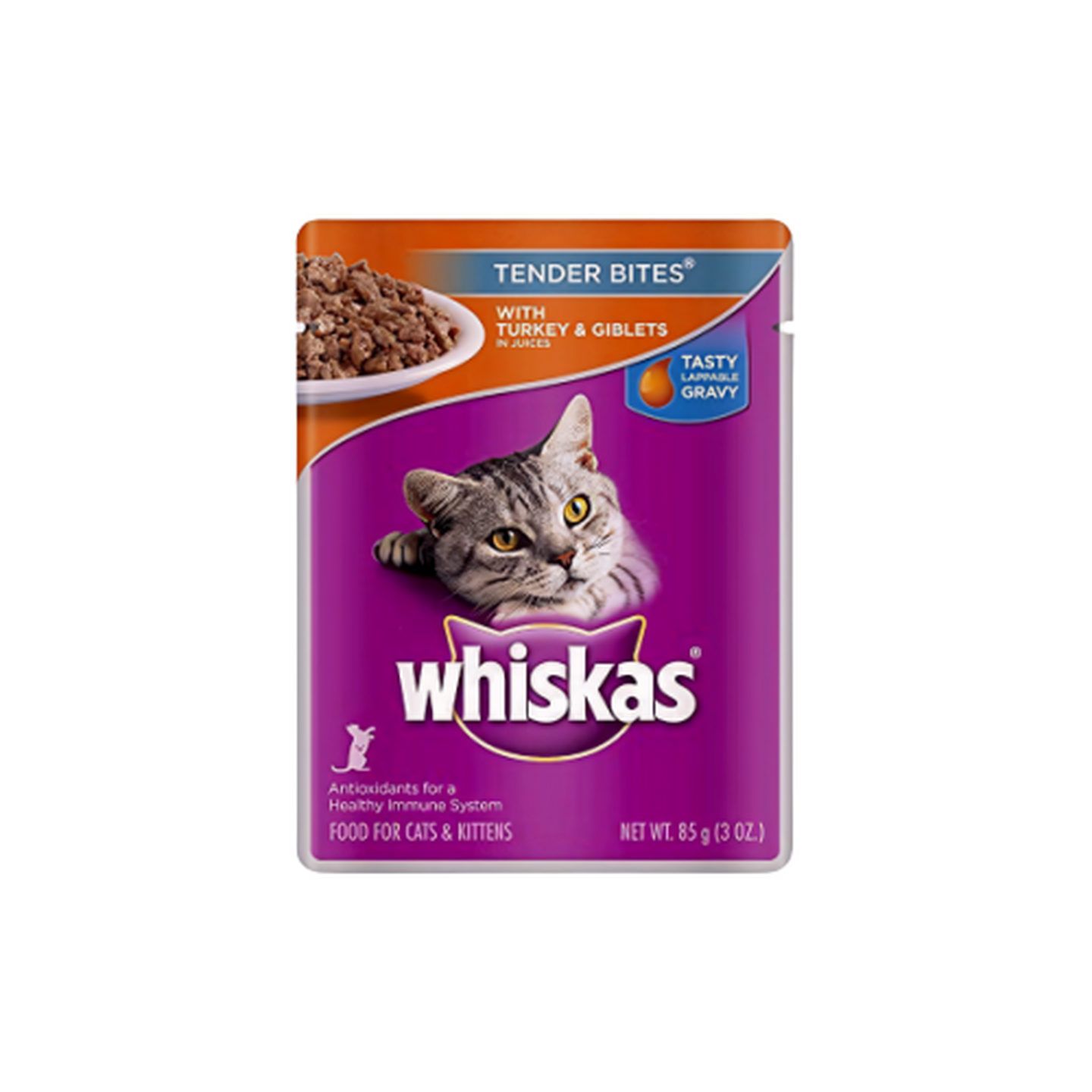 Whiskas וויסקאס פאוצ' בטעם הודו ברוטב