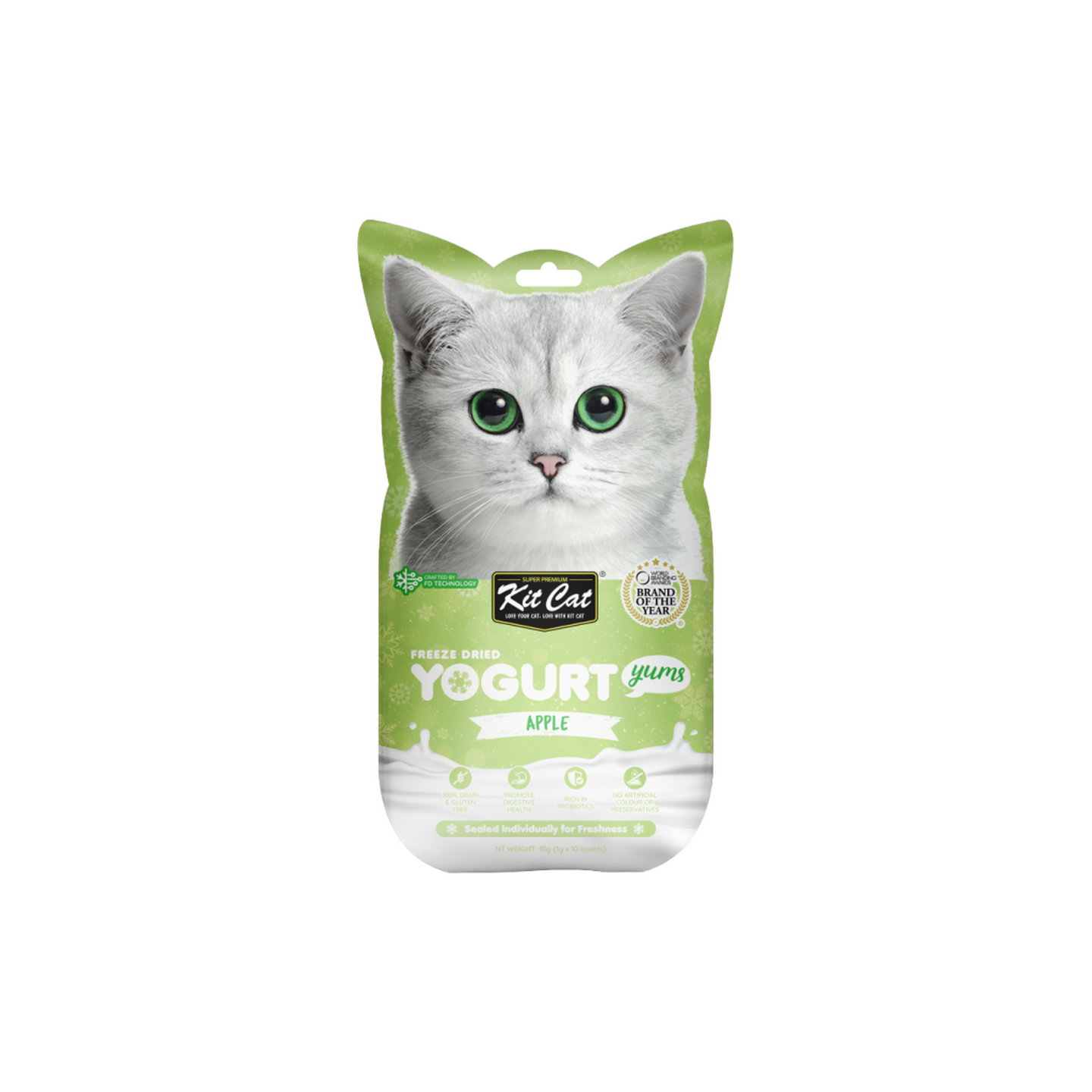 Kit Cat קיט קט חטיף יוגורט מיובש בהקפאה בטעם תפוח ירוק