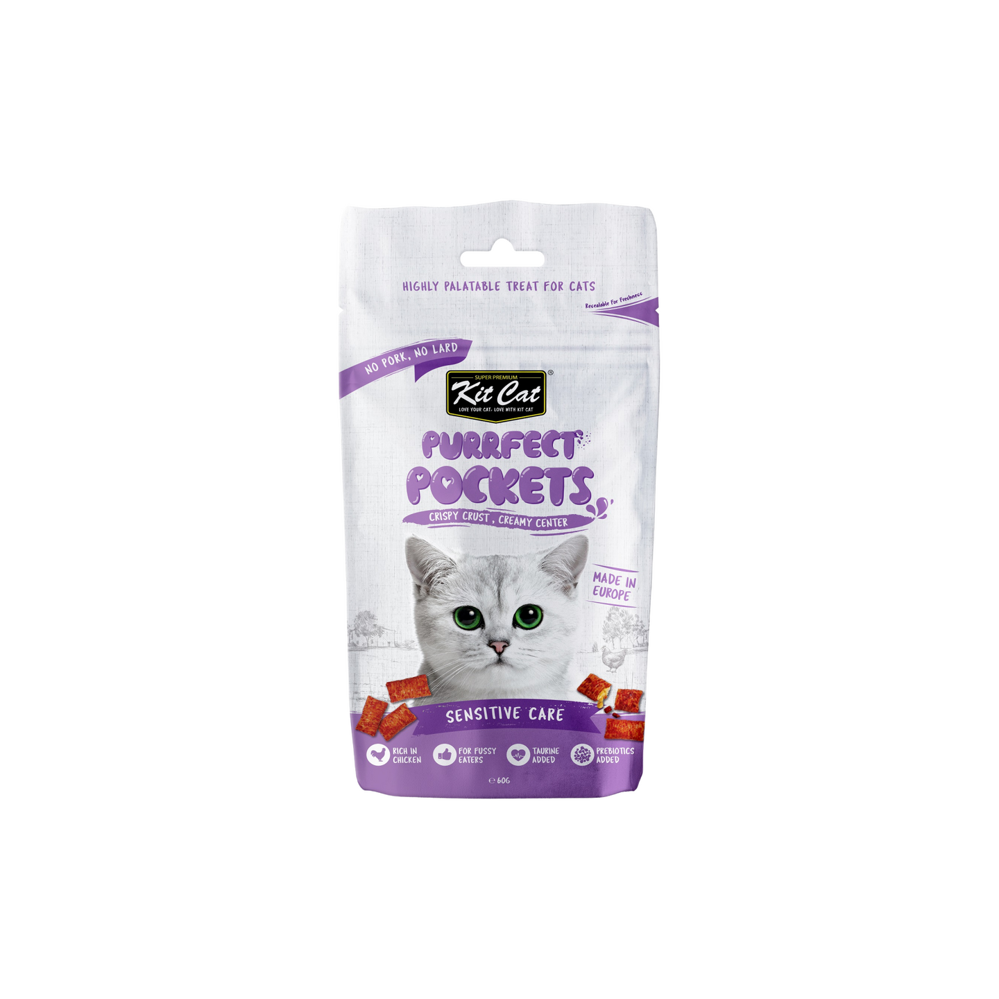 KIT CAT קיט קט כריות עוף לחתול סנסיטיב קייר