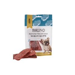 BRUNO ברונו חטיף פילה בקר ודג עם גזר לכלב
