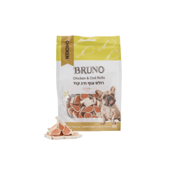 BRUNO ברונו חטיף רולס עוף ודג קוד לכלב