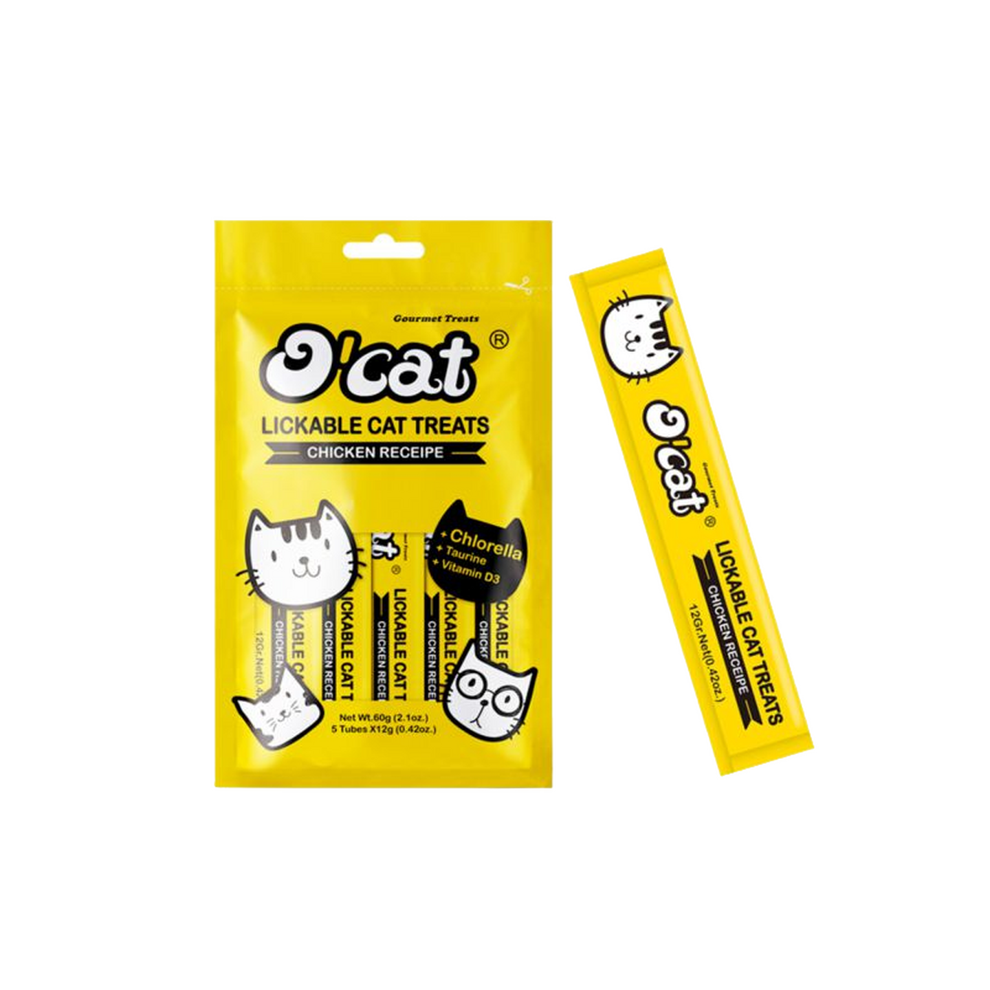 O'cat או קט ליקוק קרמי לחתול בטעמים