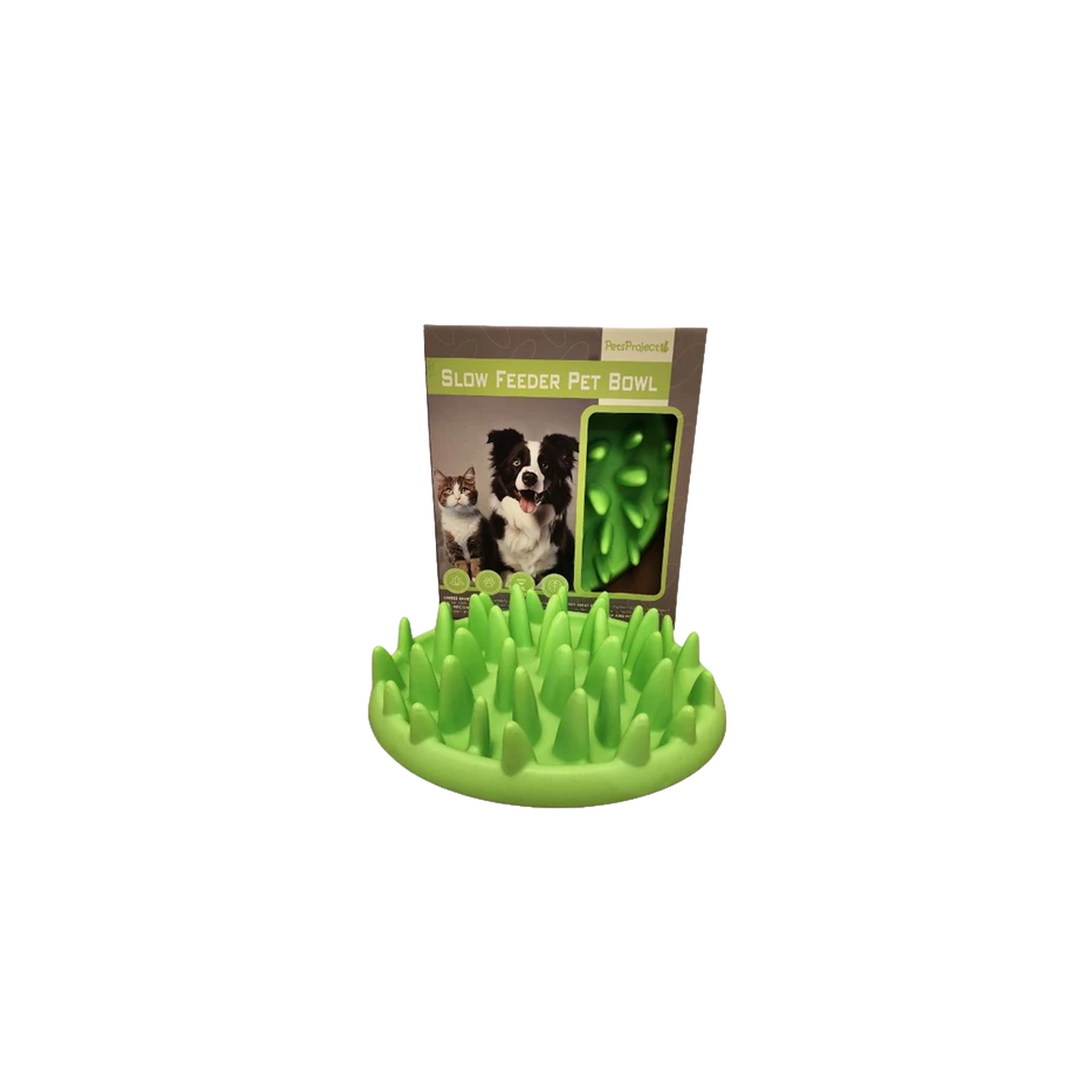 Pets Project קערה ירוקה להאכלה איטית לכלב ולחתול
