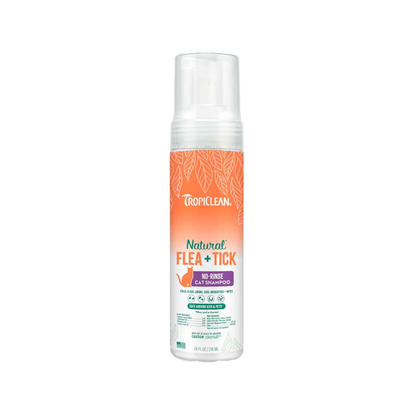 Tropiclean טרופיקלין שמפו טבעי לחתול לטיפול בפרעושים וקרציות