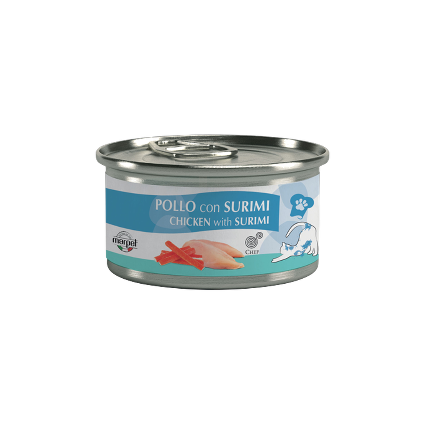 Chef שף מעדן עוף וסורימי שימורים לחתול