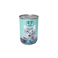 Cat eat קט איט שימורים לחתול נתחי בקר ברוטב
