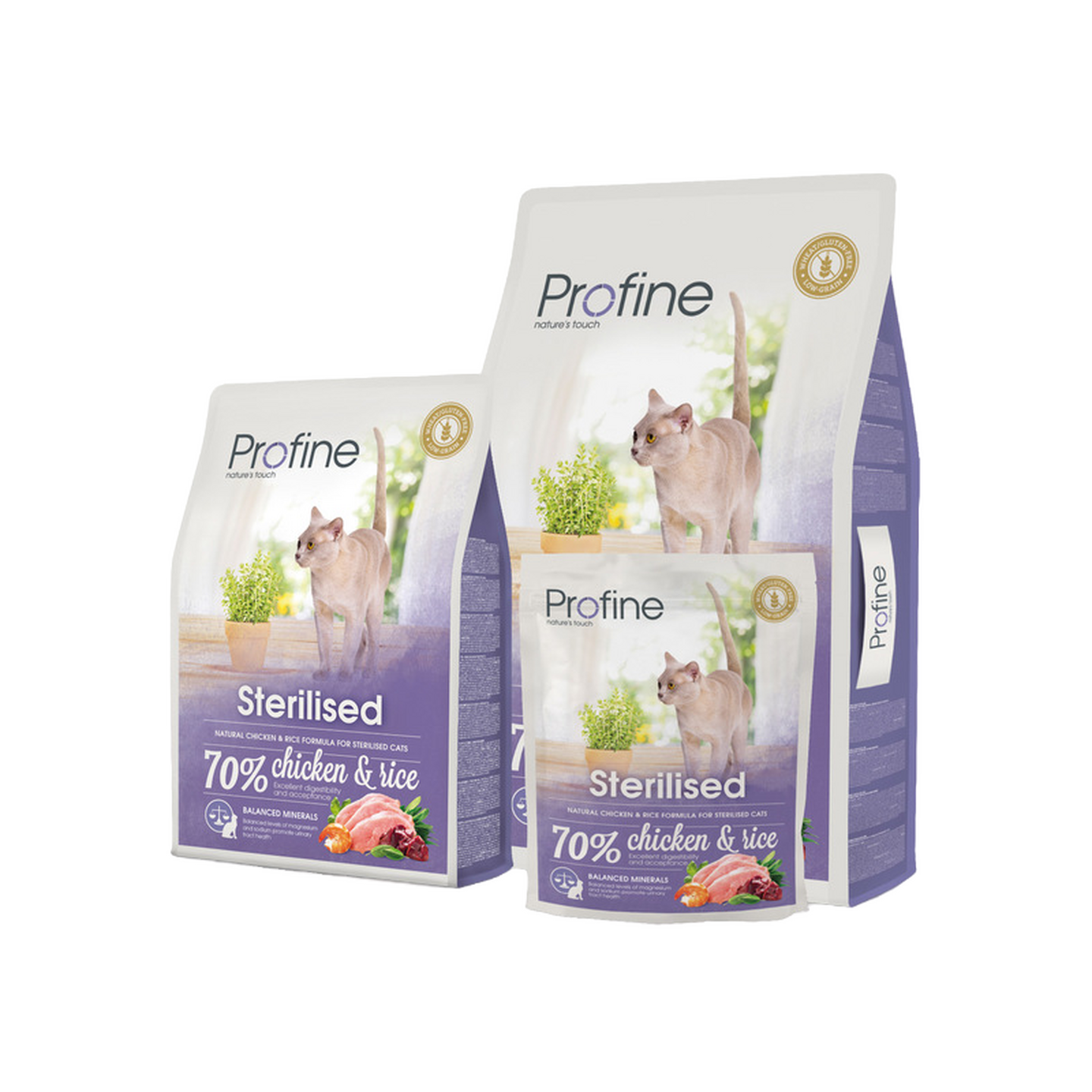 Profine פרופיין מזון לחתולים מסורסים עוף ואורז