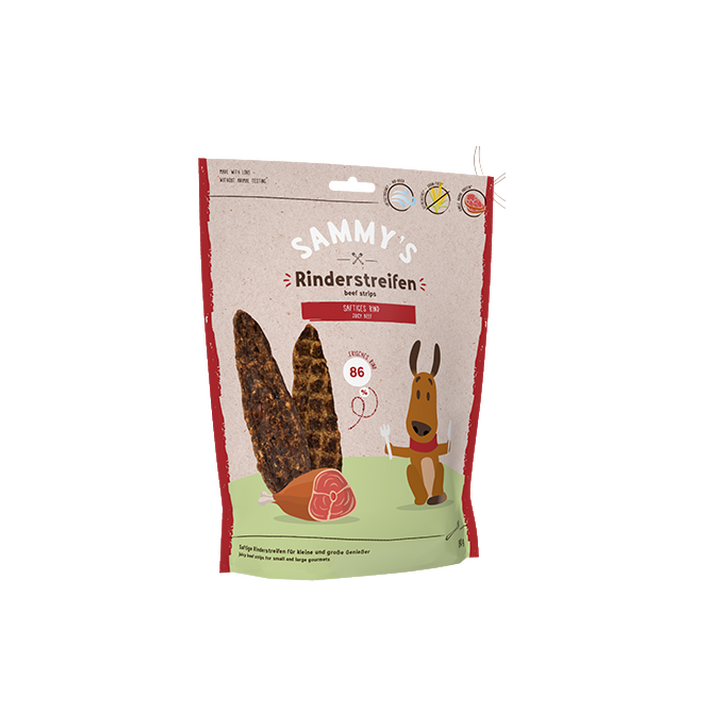 SAMMY'S סאמיס חטיף טבעי לכלב רצועות בקר עסיסי
