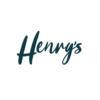 המילה "Henry's" כתובה בגופן כתב יד בצבע ירוק כהה על רקע לבן חלק.