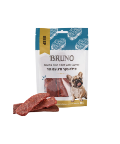 BRUNO ברונו חטיף פילה בקר ודג עם גזר לכלב