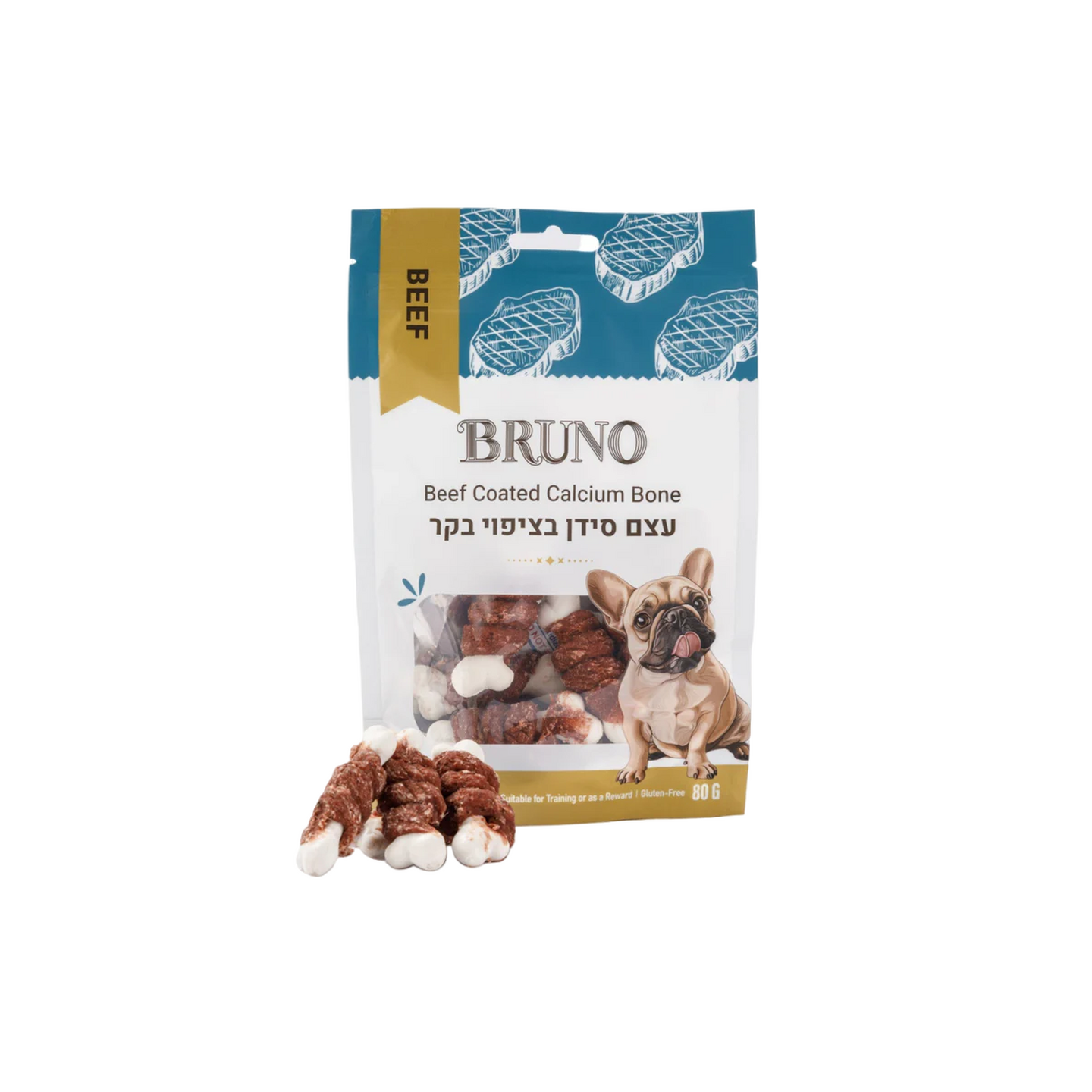 BRUNO ברונו חטיף עצם סידן בציפוי בקר לכלב