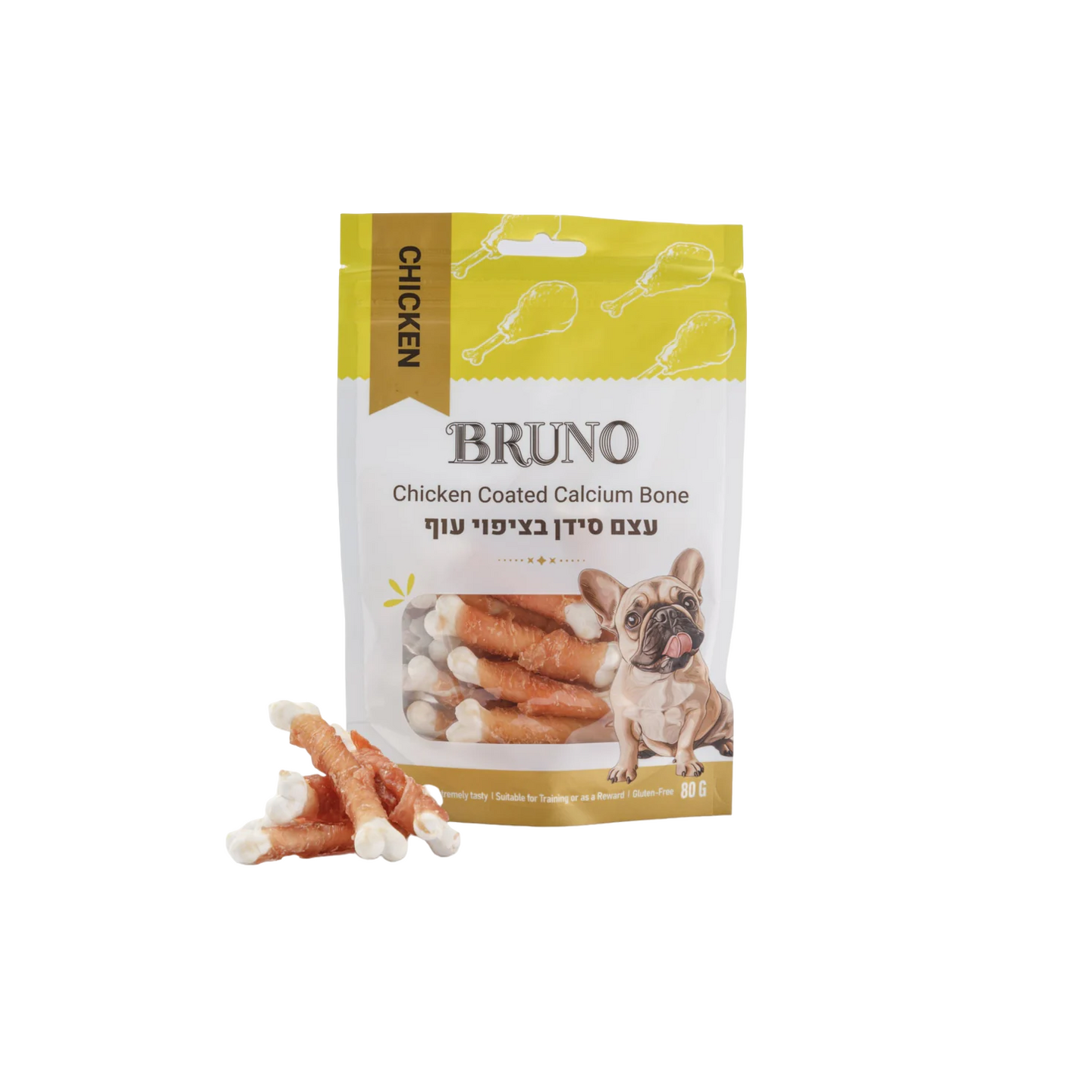 BRUNO ברונו חטיף עצם סידן בציפוי עוף לכלב
