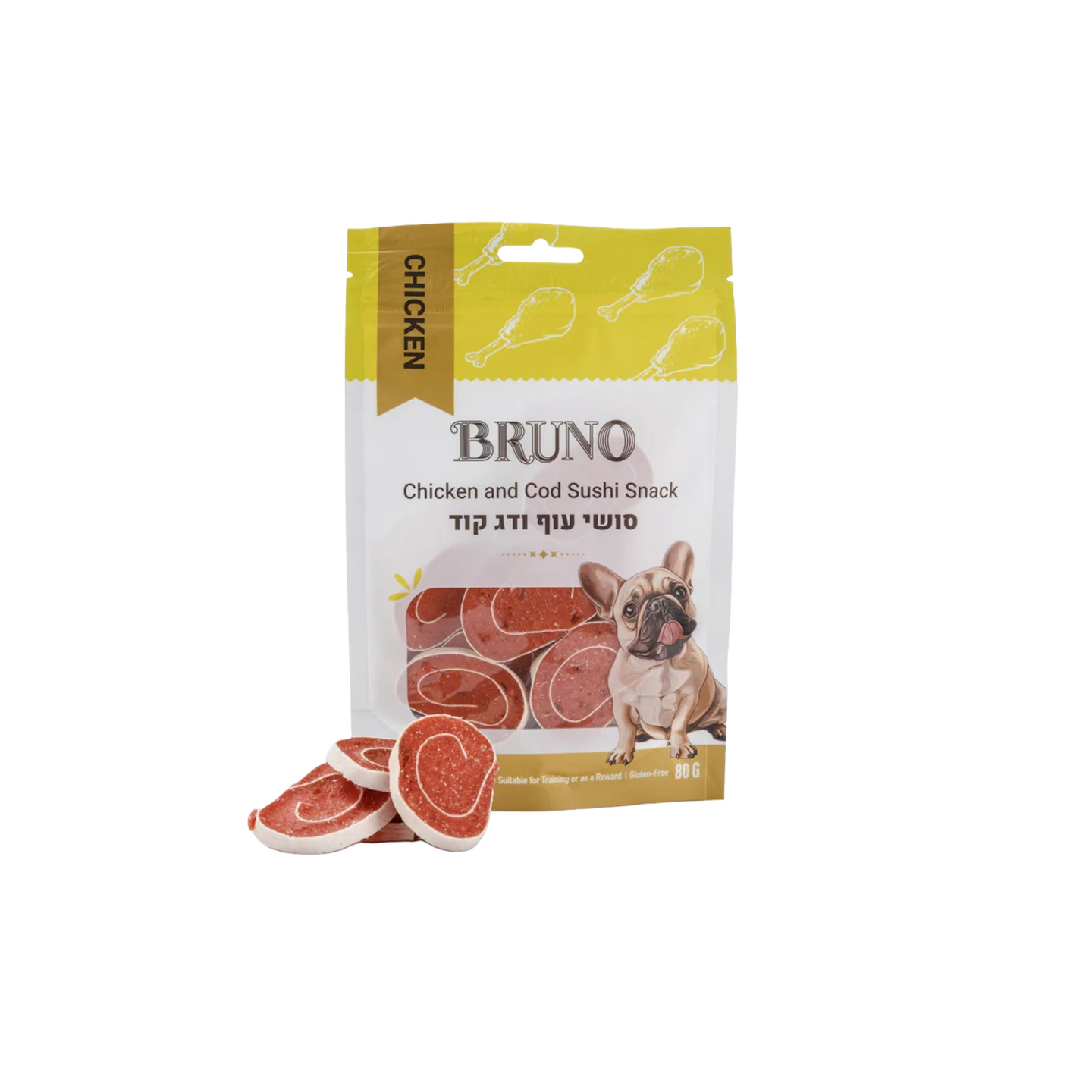 BRUNO ברונו חטיף סושי עוף ודג קוד לכלב