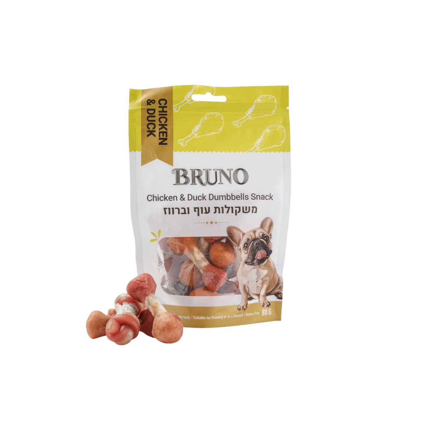 BRUNO ברונו חטיף משקולות עוף וברווז לכלב