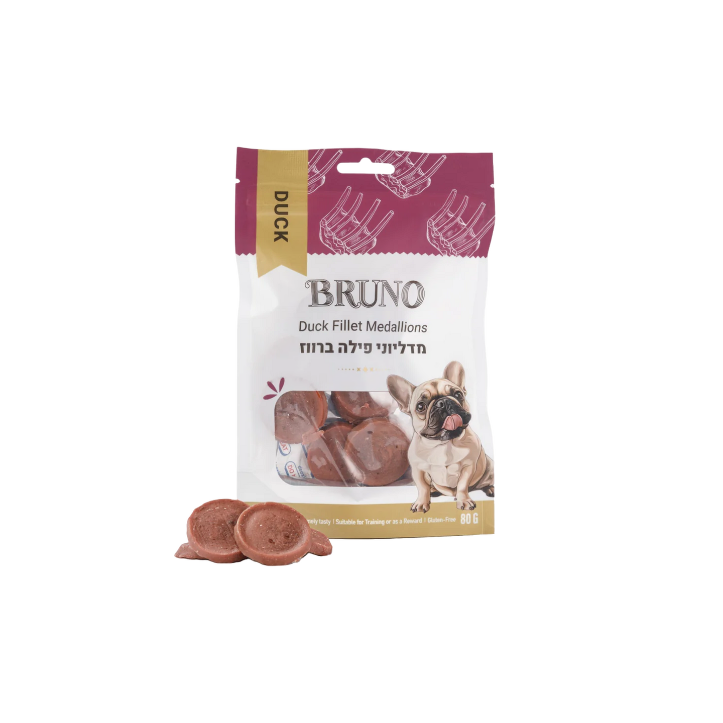 BRUNO ברונו חטיף מדליוני פילה ברווז לכלב